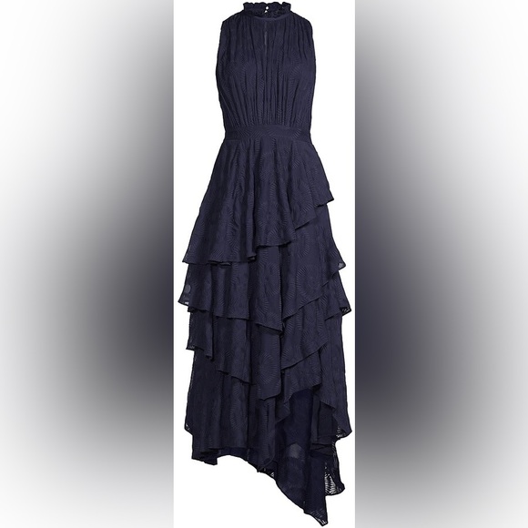 TED BAKER MIDI FLORYAH DRESS IN NAVY BLUE SIZE 0 - Picture 3 of 6